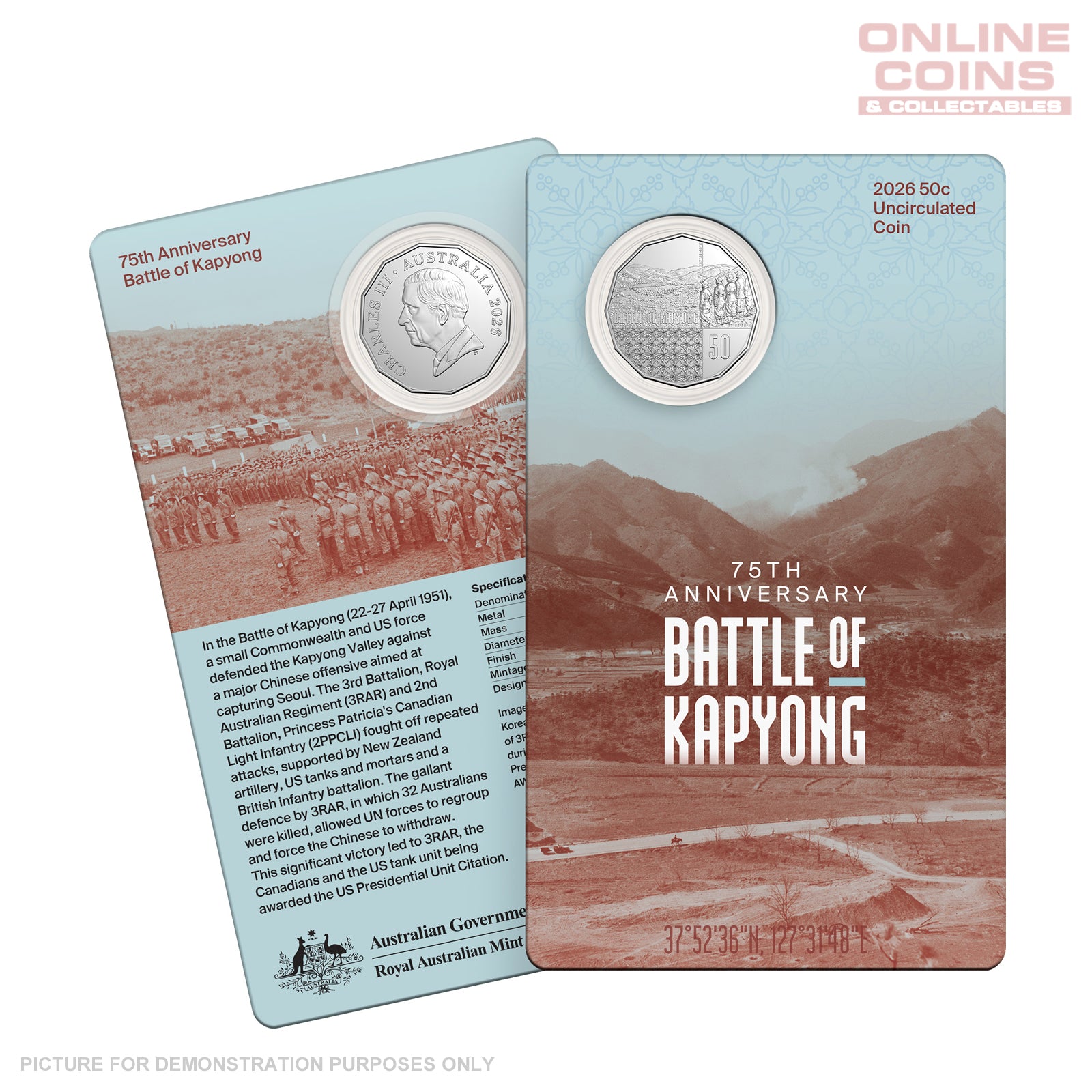 2026 RAM 50c Uncirculated Coin - 75th Anniversary Battle of Kapyong